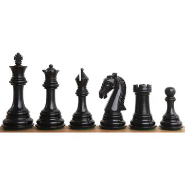 3.9" New Columbian Staunton Chess Set - Chess Pieces Only - Ebony Wood - Triple Weighted