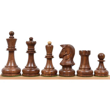 Slightly Imperfect - 1970s' Dubrovnik Chess Set - Chess Pieces Only- Triple Weighted Golden Rosewood - 3.8"