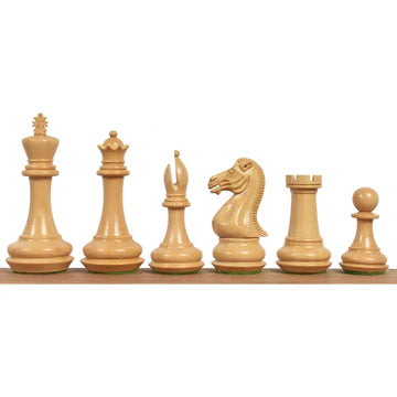 4.1" Chamfered Base Staunton Chess Set - Chess Pieces Only- Triple Weighted Bud Rosewood