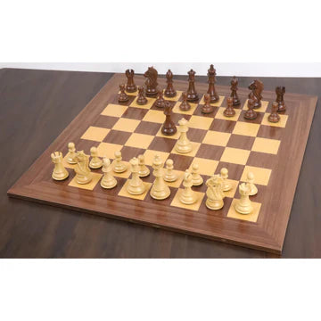 3.9" Bridle Staunton Luxury Chess Set - Chess Pieces Only - Bud Rosewood & Boxwood