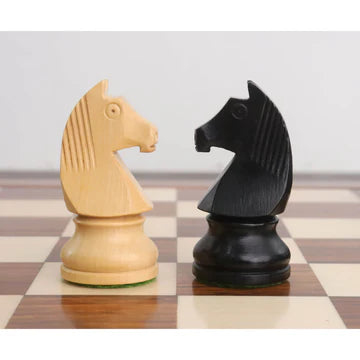 2.8" Tournament Staunton Chess Set - Chess Pieces Only - Ebonised Boxwood- Compact size