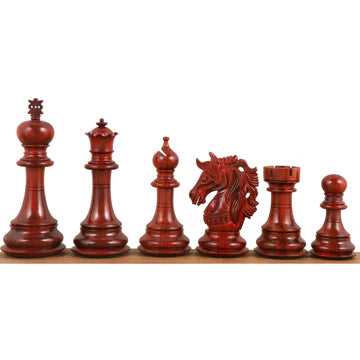 4.6" Prestige Luxury Staunton Chess Set - Chess Pieces Only - Bud Rosewood - Triple Weighted