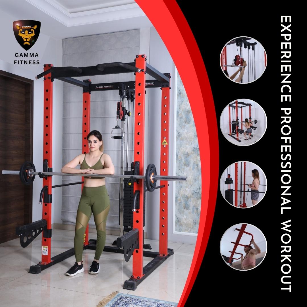 Power Squat Rack PR-22 Lx With Crossover, Lats Pull Down Commercial Made With Latest Laser Cut Technology For Commercial Gym or Home Gym Setup