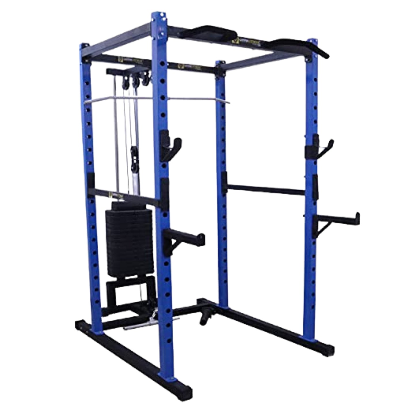 Power Squat Rack PR-40 FS Combo With Olympic 7 Feet Barbell, Adjustable Bench MB-300 & Rubber Coated Weight Plates