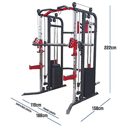 Functional Trainer with Smith Machine FTS-301 with Adjustable Bench Combo