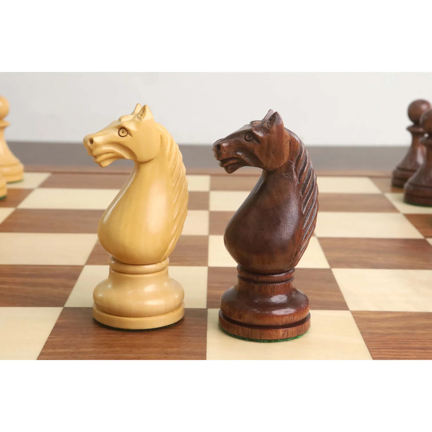 1935 Botvinnik Flohr-II Soviet Chess Pieces Only Set -Golden Rosewood- 4.4" King