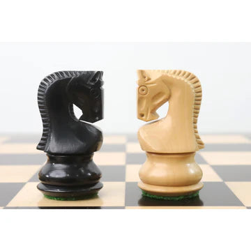 3.1" Russian Zagreb Chess Set - Chess Pieces Only - Weighted Ebonised Boxwood