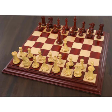 4" Sleek Staunton Luxury Chess Set - Chess Pieces Only - Triple Weighted Bud Rose Wood