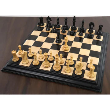 3.9" New Columbian Staunton Chess Set - Chess Pieces Only - Ebony Wood - Triple Weighted