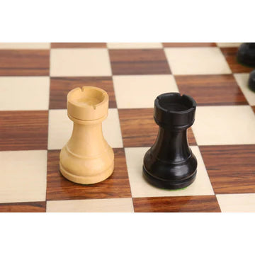 2.8" Tournament Staunton Chess Set - Chess Pieces Only - Ebonised Boxwood- Compact size