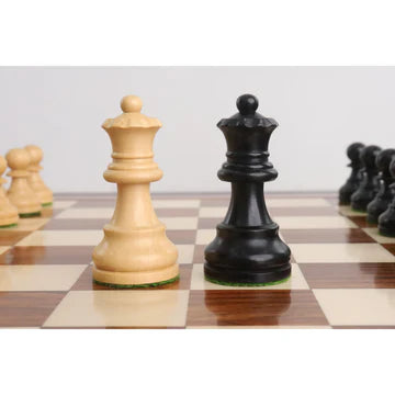 2.8" Tournament Staunton Chess Set - Chess Pieces Only - Ebonised Boxwood- Compact size