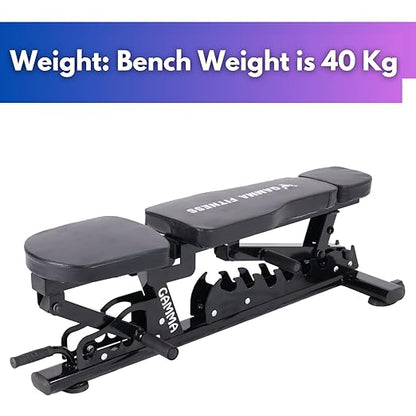 GAMMA FITNESS Steel Multi Home Gym FTS-108 - Functional Trainer with Adjutable Exercise Gym Bench MB-900| for Commercial Gym or Home Gym