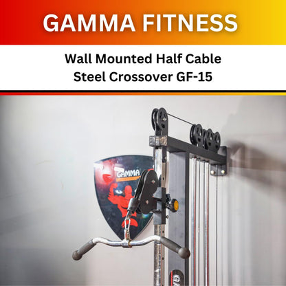 Gamma Fitness Wall Mounted Half Cable Steel Crossover GF-15 for LATS Pull Down, Chest, BI-TRI, Rowing Workout