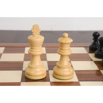 2.8" Tournament Staunton Chess Set - Chess Pieces Only - Ebonised Boxwood- Compact size