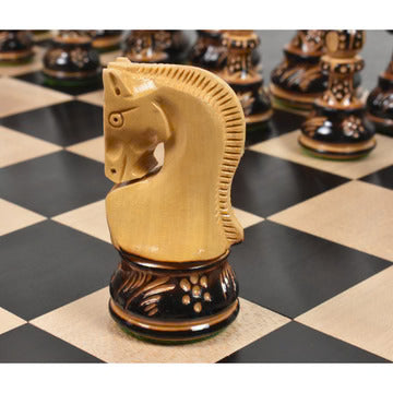 3.9" Russian Zagreb 59' Series Chess Set - Chess Pieces Only - Weighted Ebonised wood