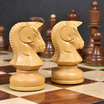 Slightly Imperfect - 1970s' Dubrovnik Chess Set - Chess Pieces Only- Triple Weighted Golden Rosewood - 3.8"