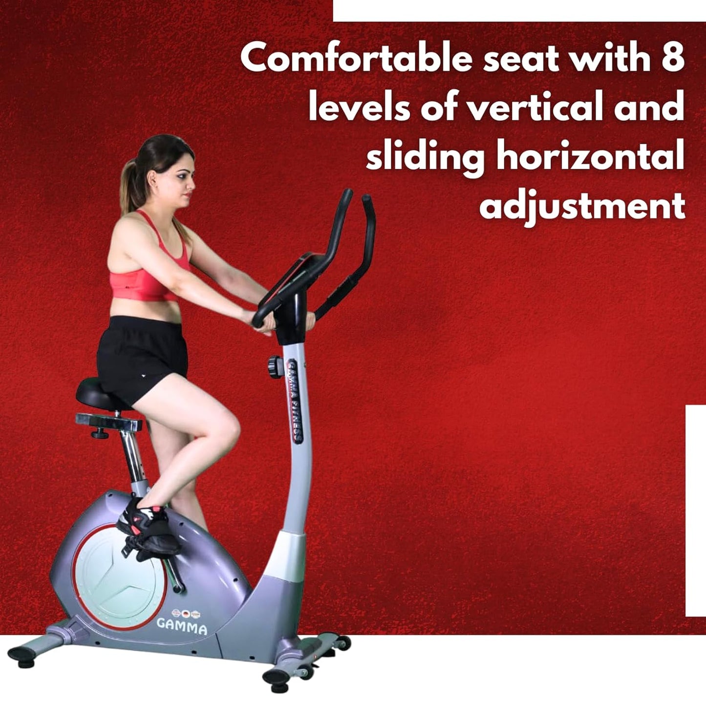 Gamma Fitness Upright Bike UB-770| For Home Gym & Commercial Gym| Magnetic Resistance| Bike For Cardio Workouts|