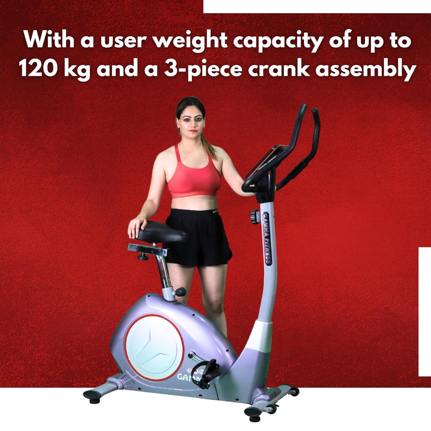 Gamma Fitness Upright Bike UB-770| For Home Gym & Commercial Gym| Magnetic Resistance| Bike For Cardio Workouts|