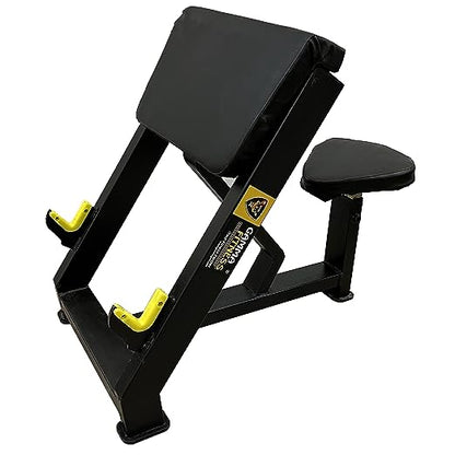 Gamma Fitness Preacher Curl Bench, Bicep Curl Exercise Bench For Gym, Scott Bench (Heavy) - Commercial Grade GF-54