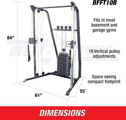 Functional Trainer Cable Machine, Full Body Workout Weight Stacks, Chest and Shoulder Exercise FT-90