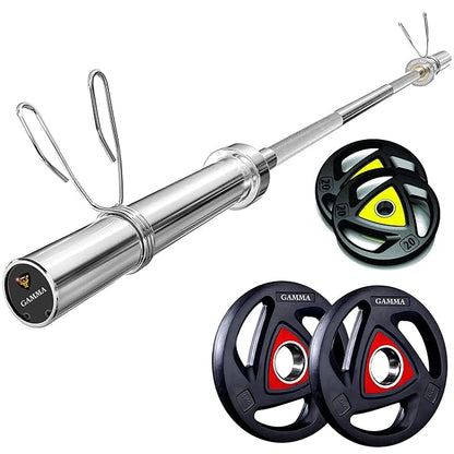 7 Feet STANDARD Rod with Olympic weight plates ( Package )