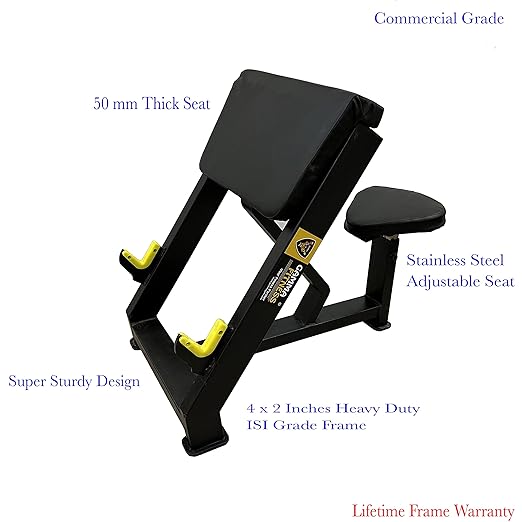 Gamma Fitness Preacher Curl Bench, Bicep Curl Exercise Bench For Gym, Scott Bench (Heavy) - Commercial Grade GF-54