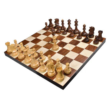 Slightly Imperfect - 1970s' Dubrovnik Chess Set - Chess Pieces Only- Triple Weighted Golden Rosewood - 3.8"