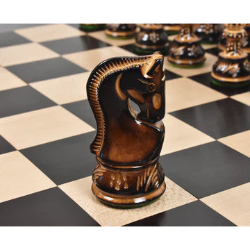 3.9" Russian Zagreb 59' Series Chess Set - Chess Pieces Only - Weighted Ebonised wood