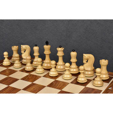 3.9" Russian Zagreb 59' Series Chess Set - Chess Pieces Only - Weighted Ebonised wood