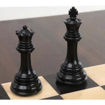 3.9" New Columbian Staunton Chess Set - Chess Pieces Only - Ebony Wood - Triple Weighted