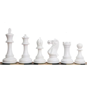 6.3" Jumbo Pro Staunton Luxury Chess Set - Chess Pieces Only - Red & White Lacquered