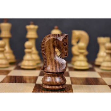 3.9" Russian Zagreb 59' Series Chess Set - Chess Pieces Only - Weighted Ebonised wood