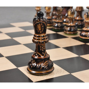 3.9" Russian Zagreb 59' Series Chess Set - Chess Pieces Only - Weighted Ebonised wood