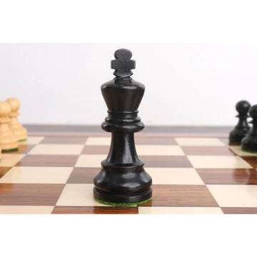 2.8" Tournament Staunton Chess Set - Chess Pieces Only - Ebonised Boxwood- Compact size