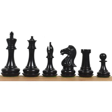 4.1" Chamfered Base Staunton Chess Set - Chess Pieces Only- Triple Weighted Bud Rosewood