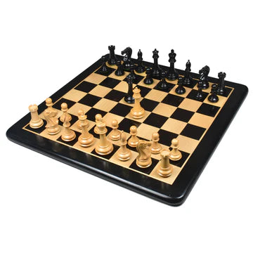 4.1" Chamfered Base Staunton Chess Set - Chess Pieces Only- Triple Weighted Bud Rosewood