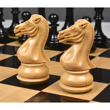 4.1" Chamfered Base Staunton Chess Set - Chess Pieces Only- Triple Weighted Bud Rosewood