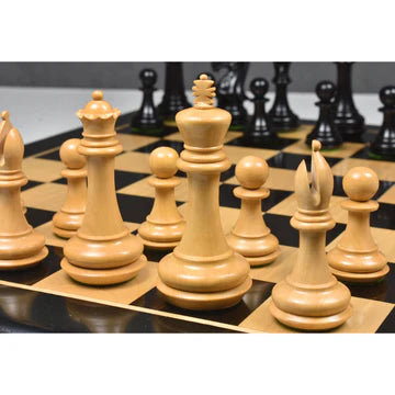 4.1" Chamfered Base Staunton Chess Set - Chess Pieces Only- Triple Weighted Bud Rosewood