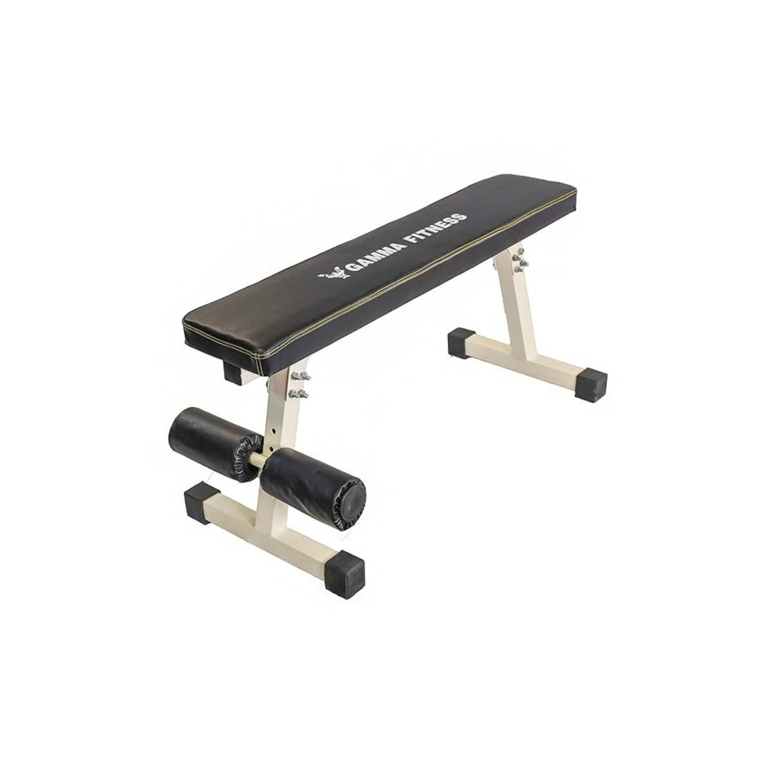 Gamma Fitness Heavy Duty Flat Bench With Foot Support FB-80 | 60mm Thick Comfortable Cushion