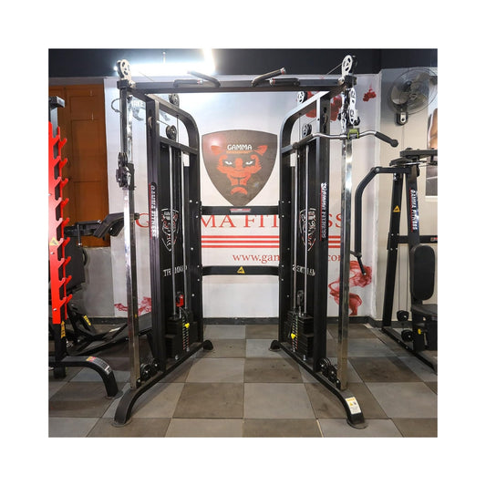 Functional Trainer for Commercial Gym or Home Gym with Imported Iron Weight Stack, Stainless Steel Panels & Imported Accessories FT-05 | Home Gym Machine