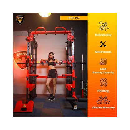 Gamma Fitness Complete Gym Setup | Commercial Grade Equipments | All in One Gym Machine | for Office, Hotel, Society Gym, Resorts & Home Gym (FTS-101 + MB-900 + SB-624 + Treadmill 911 + MR-888)