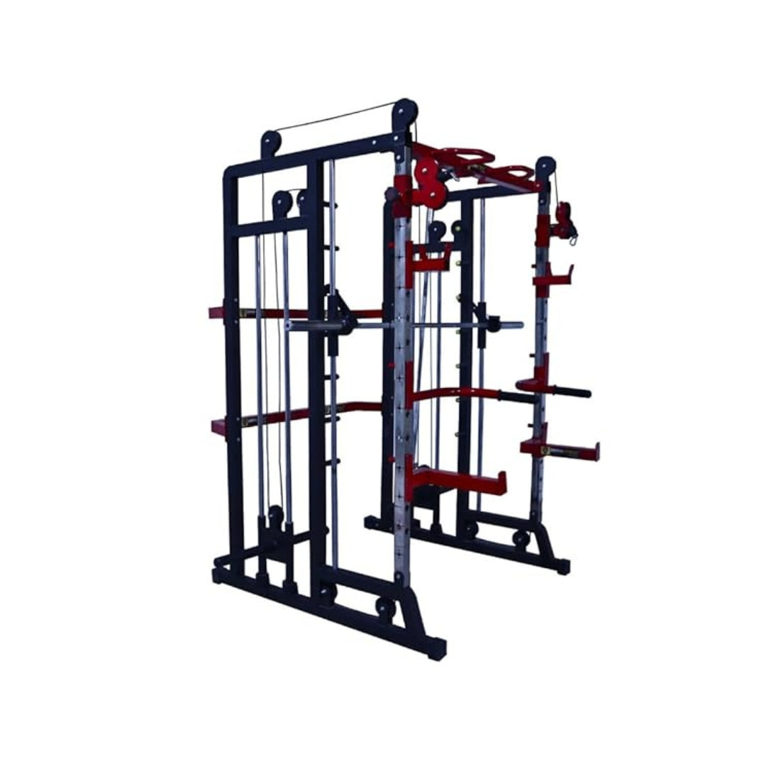 Gamma Fitness Functional Trainer Power Squat Rack FTS-786 with Adjustable Bench AB-201| for Home Gym Workout| 4 x 2 Inches 12 Gauge Frame |