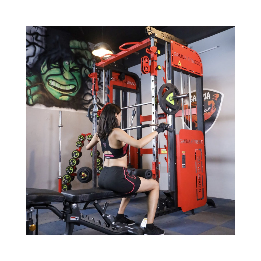 Gamma Fitness Functional Trainer With Smith Machine FTS-901 Commercial With Laser Cut Panels | Complete Gym In One