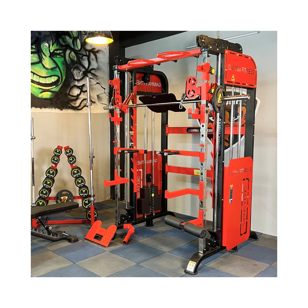 Gamma Fitness Functional Trainer With Smith Machine FTS-901 Commercial With Laser Cut Panels | Complete Gym In One