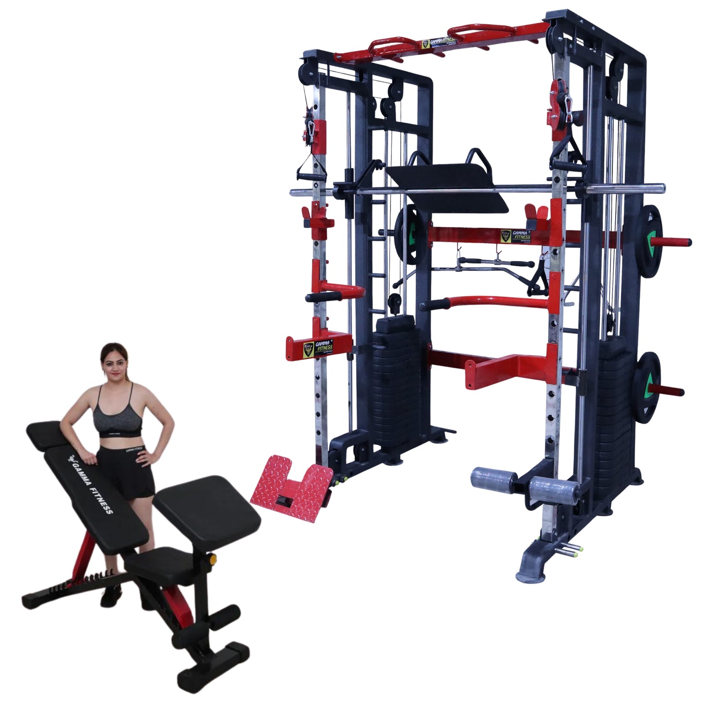 Functional Trainer with Smith Machine FTS-101 Pro With Bench ( Combo )