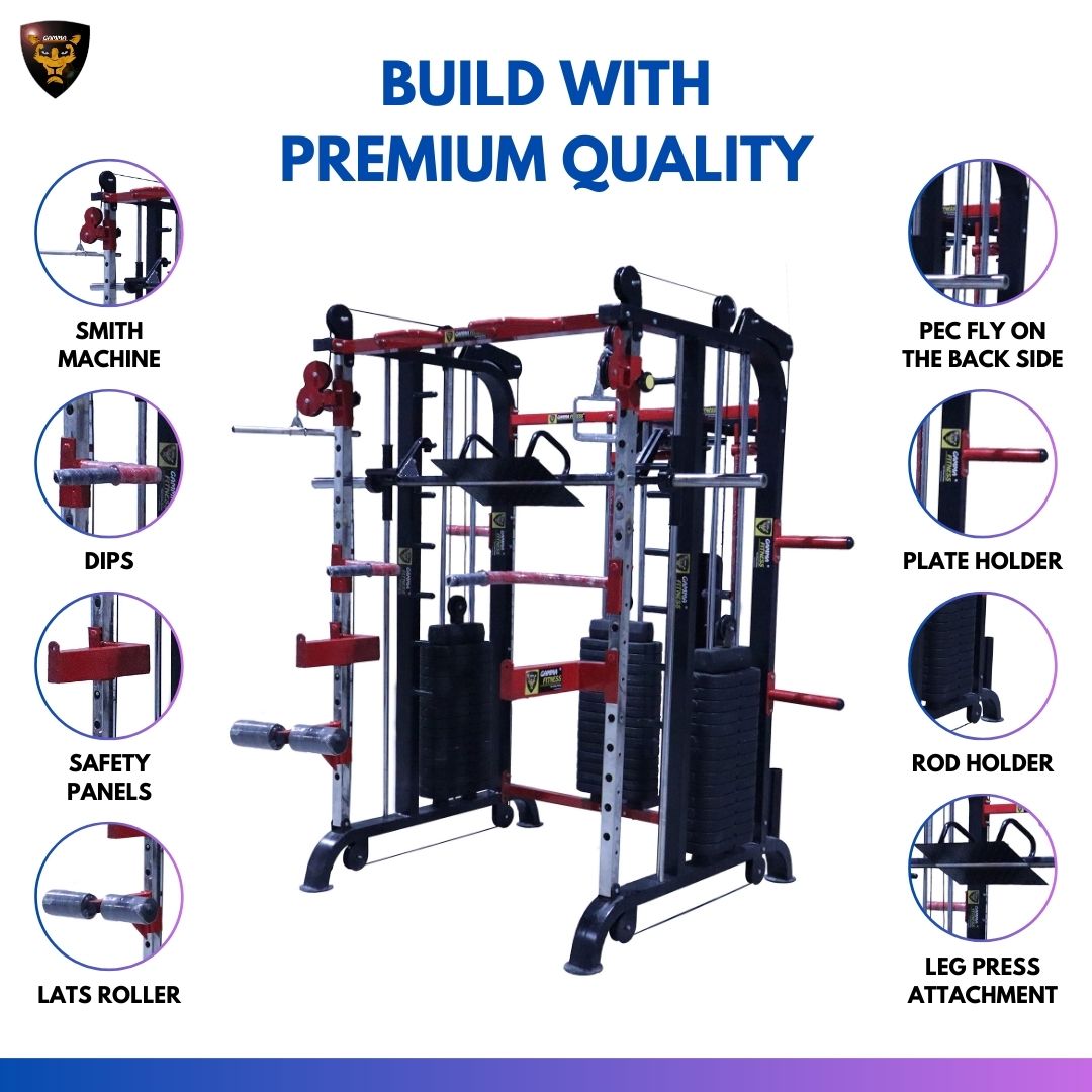 Functional trainer with smith machine and pec fly with rear delt (FTS-108) by Gamma Fitness