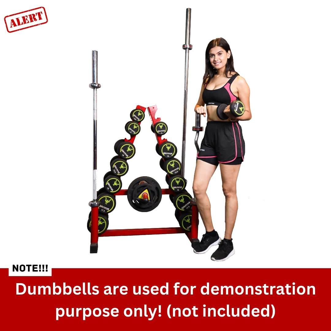 Gamma Fitness 3 in 1 Multi Dumbbell Rack, Weight Plate Rack & Gym Barbell Rack For Commercial & Home Gym Purpose | Multi Storage Gym Rack MR-888