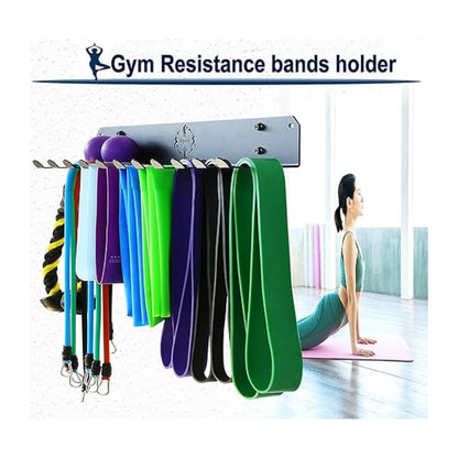 Gamma Fitness Gym Storage Rack, Home Gym Organizer Resistance Band Storage Rack Gym Wall Rack Hanger for Gym Accessories Olympic Barbells, Workout Bands, Yoga Foam Roller or Tools (24" Inch)
