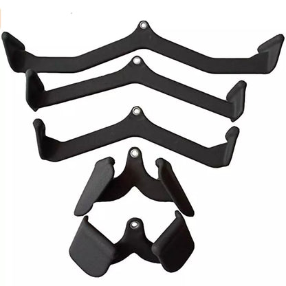 MAG Handles Set of 5 (Imported), LATS Pull Down Handle, Bicep TRICEP Handle, V Handle, Rowing Handle Cable Attachments for Commercial OR Home Gym Use