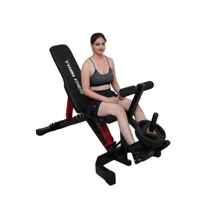 Multi Adjustable Bench With Leg Curl & Extension MB-400 With Laser Cutting Pannels | Max User Weight 500 Kgs For Commercial Gym or Home Gym